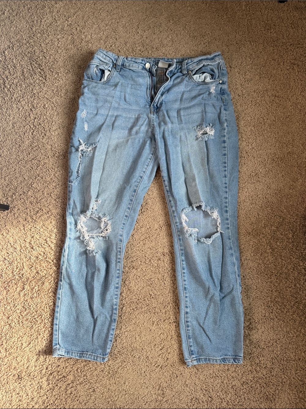 No Boundaries Light Blue Distressed Boyfriend Jeans